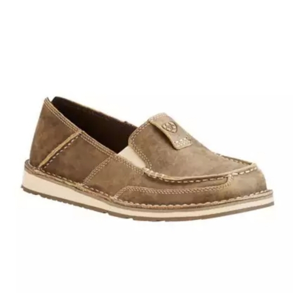 Ariat Womens Leather Bomber Cruiser Loafer Slip on shoes sz 8.5B - Picture 1 of 13